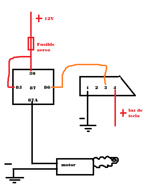 Conexión tecla-motor apertura